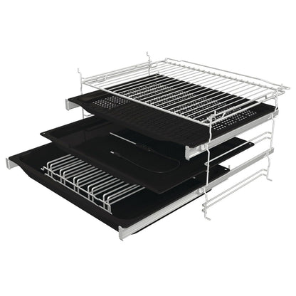 Einbau-Backofen 77L Schwarz mit Heißluft, Pyrolyse & Pizza-Modus 300°C